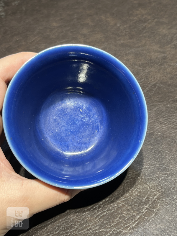 清光绪 霁蓝釉马蹄杯 - 图6
